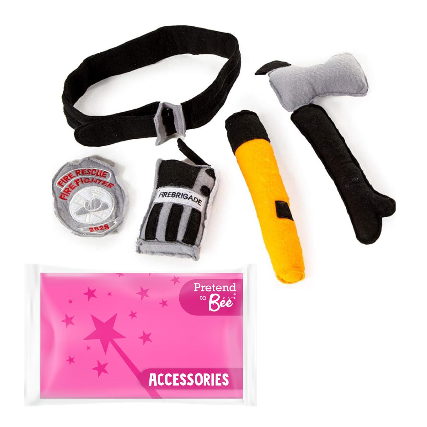 PRETEND TO BEE Fire Fighter Accessories Dress Up Costume for Kids, 5 Piece Soft Play Tools, 18+ Months