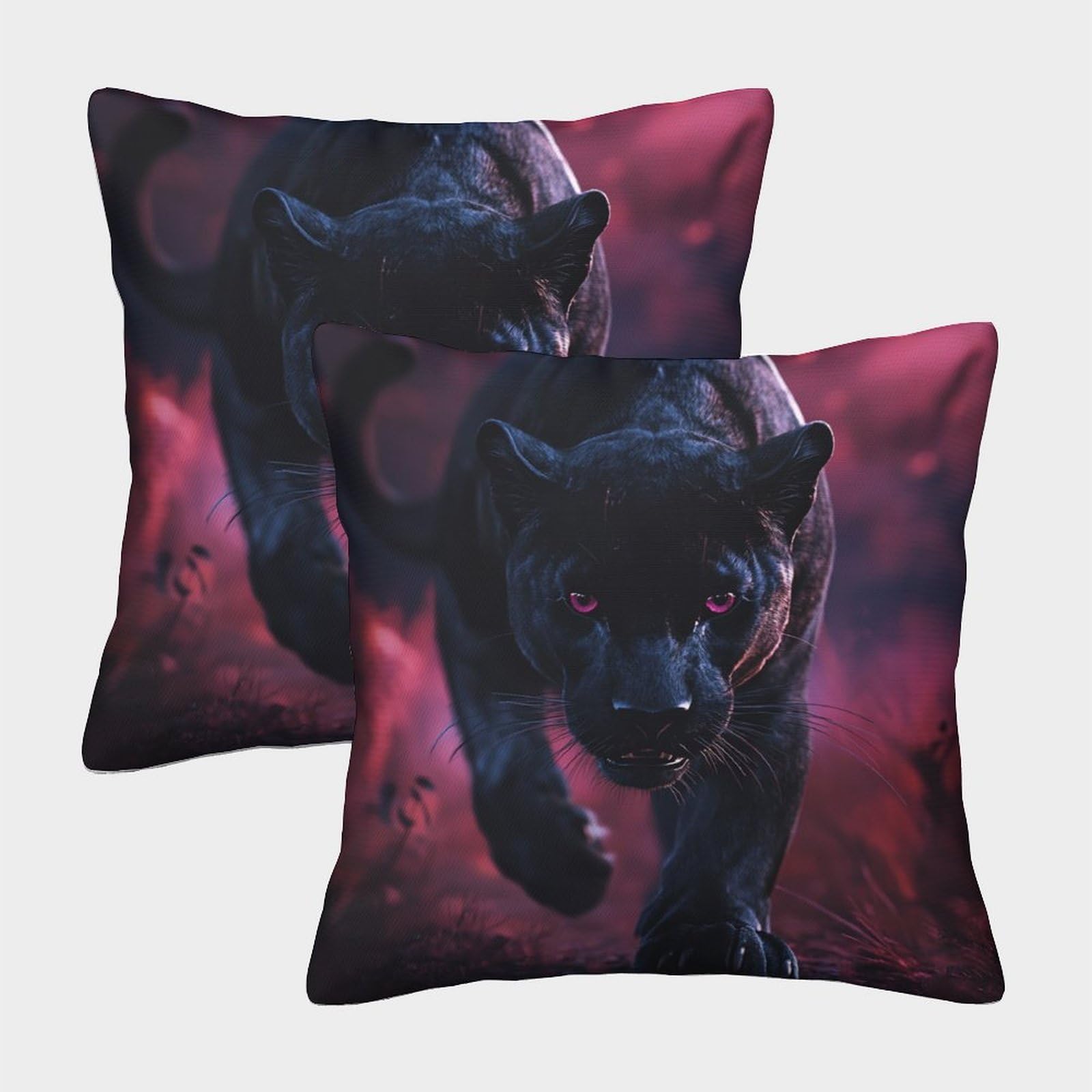 kaiyun 2 Pack Leopard - Wildlife 3D Image Printed Single-sided Cushion Cover 40x40cm