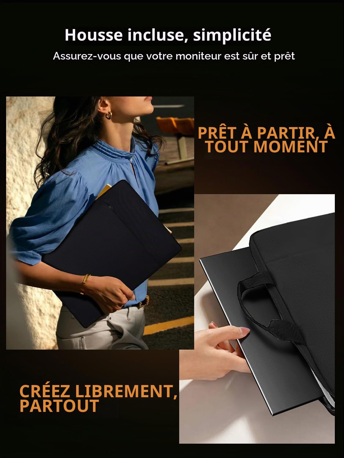UPERFECT 23,8 Pouces 144Hz QLED Écran Portable, FHD 1080P 2000:1 145% sRGB