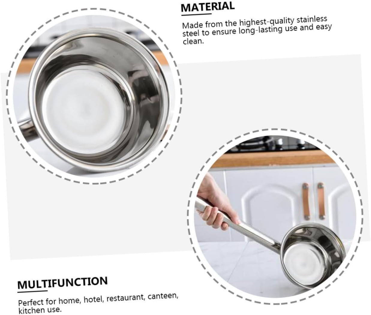 Kitchen Water Scoop Ladle Stainless Steel Long Handle and Corrosion-resistant