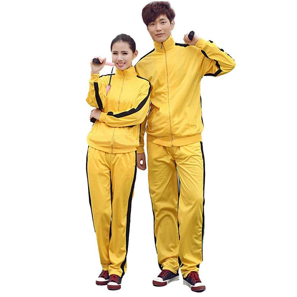 Unisex Training Anzug Sportkleidung - Chinesische Kampfkunst Gelb Uniform Kung Fu Tai Chi Wushu Jeet Kune Do Jogging Laufen Fitness Trainingsanzug für Männer Frauen Kinder - Nylon