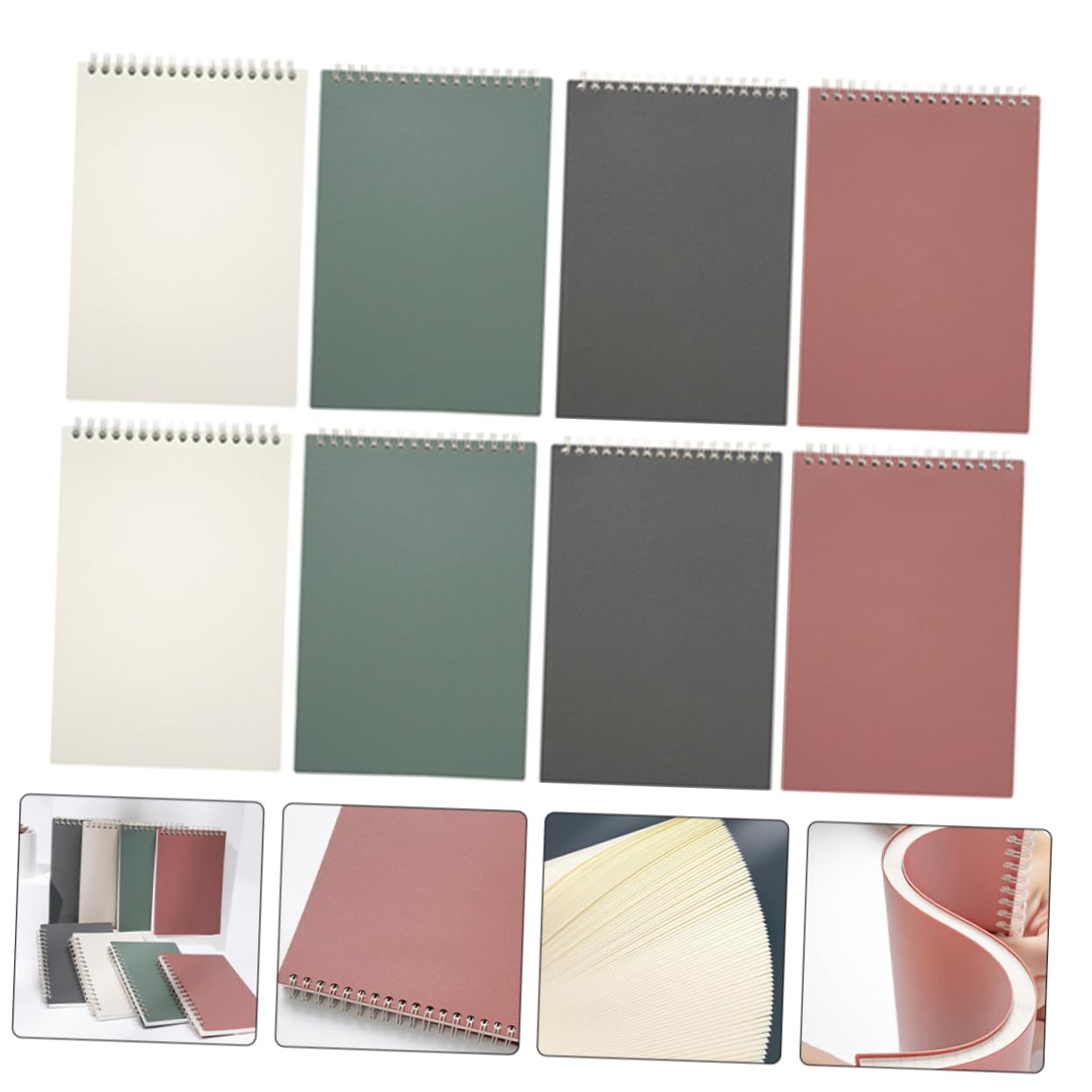 NUOBESTY 10pezzi Con Chiusura Scatto Design Minimalista Righe Facile Trasportare Per Scrivere Disegnare Tenere Un Per Scuola e Università