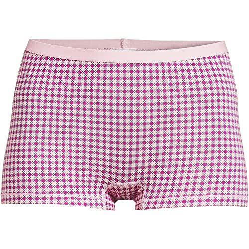 Lands' End Womens Comfort Knit Mr Boyshort Underwear-2 Pk Magenta Berry/Rose Gingham 2Pk Regular Large #TOP2