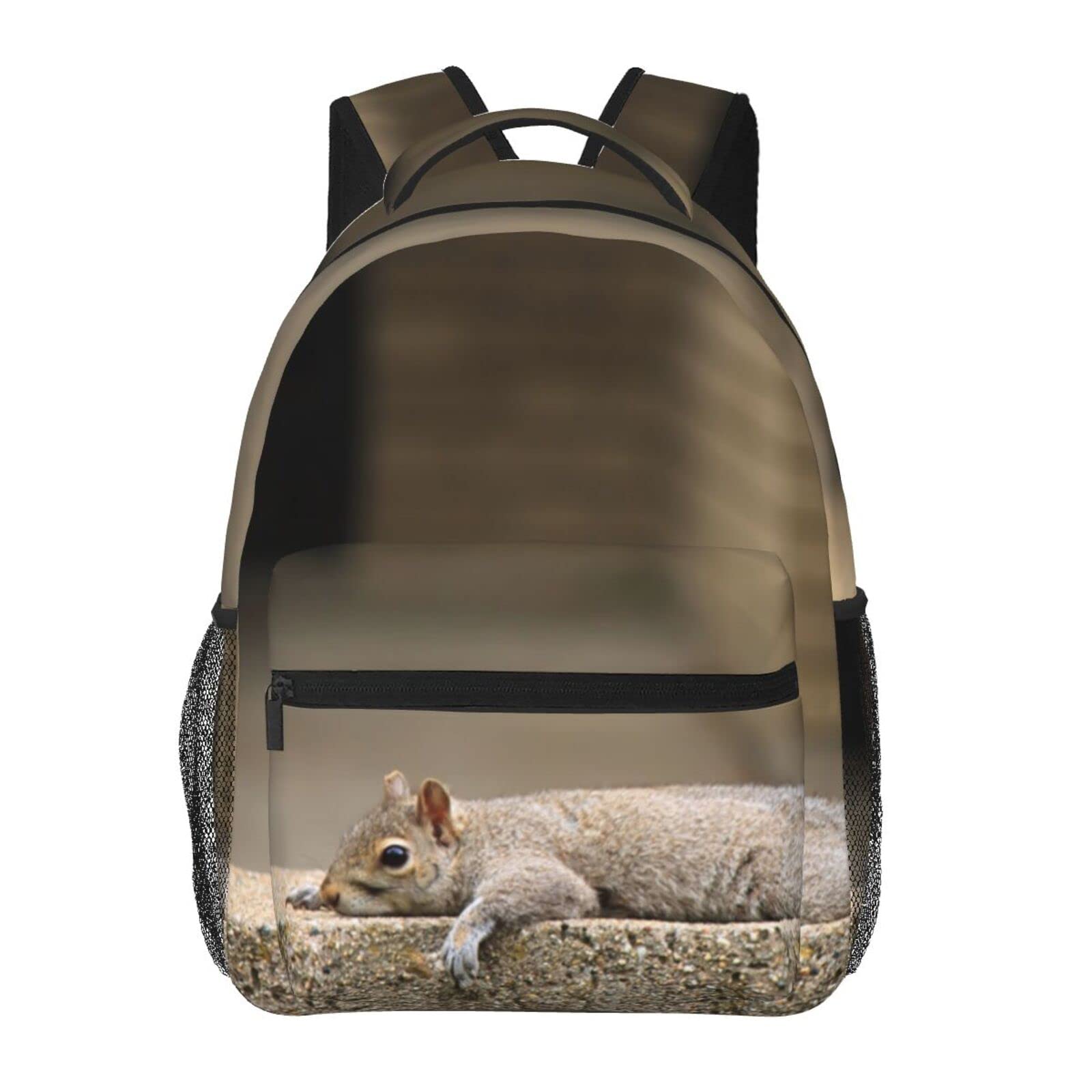 FLYIFE Squirrel Just Laying Printed Lightweight School Backpack -Versatile Comfortable Student Book Bag For Travel, School, And Outdoor Activities
