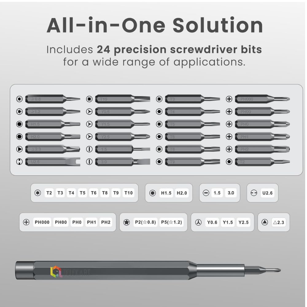 Combo Multi-size Laptop Repair Screw kit 500pieces with 24-in-1 Magnetic Screwdriver Set | Premium Repair Kit for HP DELL MSI LENOVO ACER ASUS IBM (COMBO) — Amazon image 5