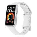 XMUXI Compatible with Huawei Band 10/8/9 Silicone Strap Soft Watch Replacement Straps Compatible with Huawei Band 8/9/10 Adjustable Lightweight for Men Women(No Watch) (White) gallery image