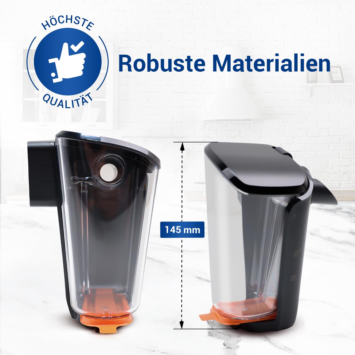 VIOKS Milchkaraffe Kaffeevollautomat Ersatz für Phіlips 421945016211 | Milchbehälter Milchkanne Milchtank, C-Version mit Deckel, ersetzt CP1199/01, für LatteGo 2200 3200
