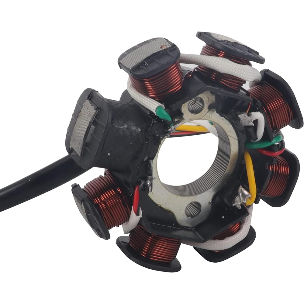YINNCKE Magneto Ignition Stator 5 Wire DC 8 Pole - Fits GY6 Engine Scooters, Mopeds, ATVs 49cc To 180cc