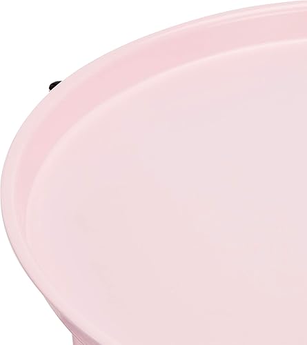 Miniatura 5 de Amazon Basics Mesa auxiliar redonda de almacenamiento, mesa auxiliar con cesta de tela, rosa polvoriento, 17.7 pulgadas de profundidad x 17.7 Rosa