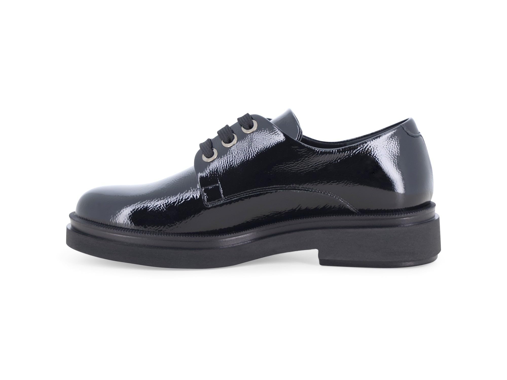 Melluso Scarpa Bassa Donna Stringata in Vernice Nera con Tacco Basso