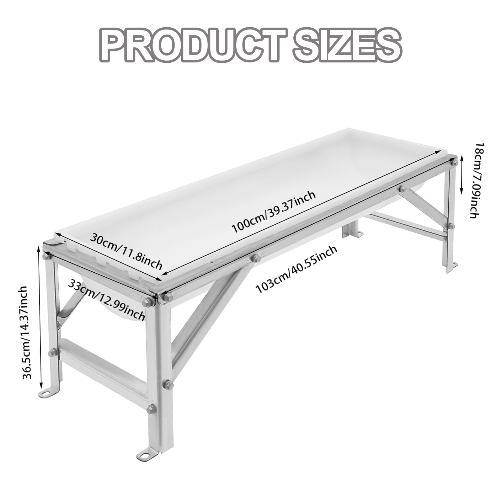 Comedero para ganado con soporte de metal, comedero de gran capacidad con estructura triangular, ideal para cabras, ovejas, caballos y alpacas