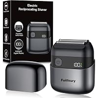 Mini Rasoio Elettrico Uomo Portatile, Rasoio da Barba e Viso Senza Fili IPX7 Impermeabile con Display LED