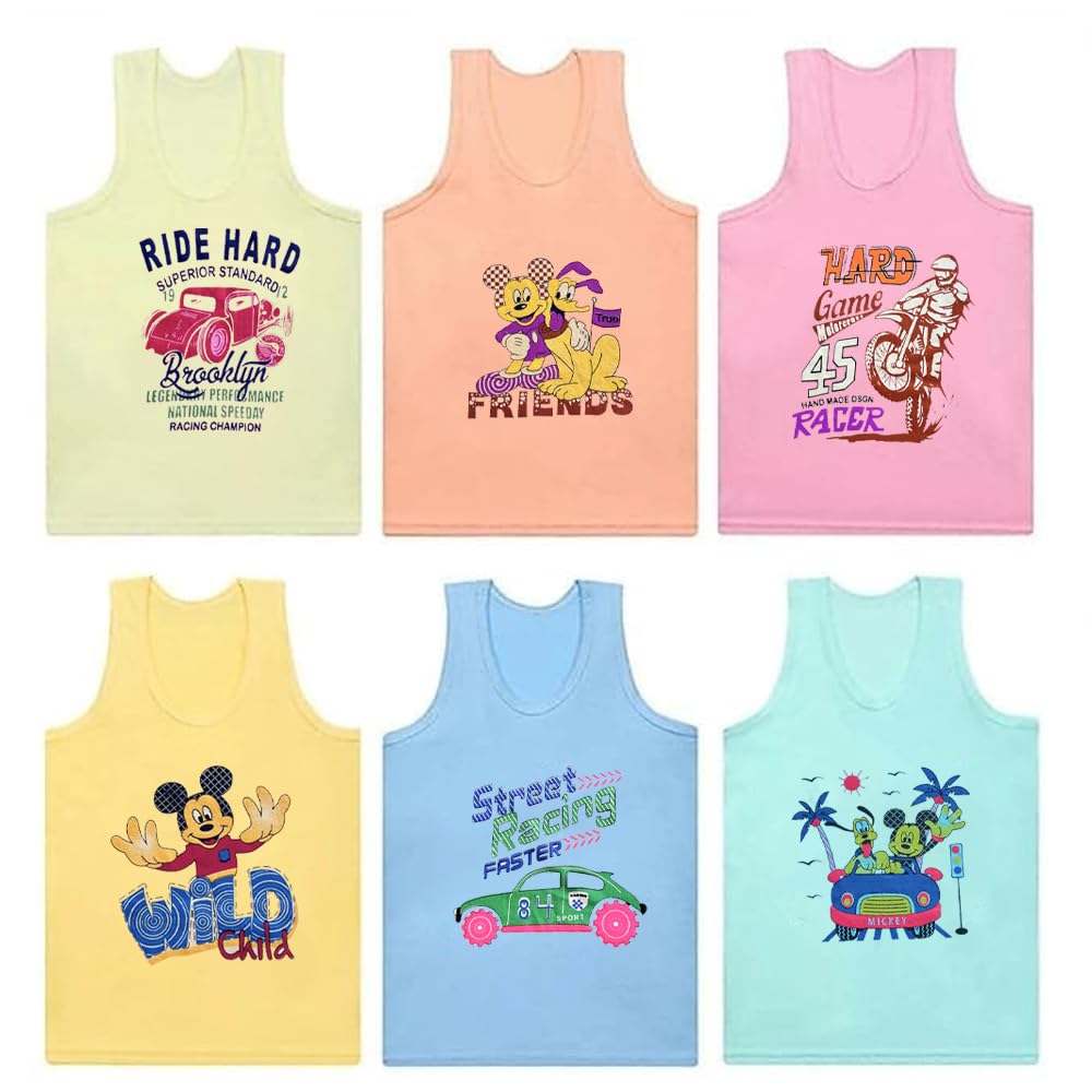 BODYSHINE Printed Vest baniyan Cotton Inner wear for Baby Summer wear Sleeveless Undershirts for Kids Sando ganji Tank-Top... - Review, Price and Buying Guide