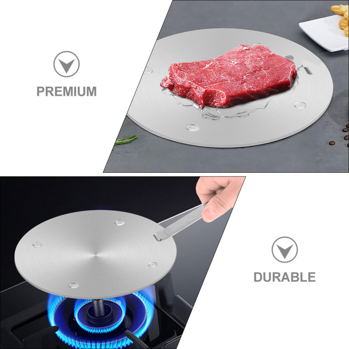 Placa Difusora de Calor para Cocina de Gas y Vitrocerámica Adaptador de Acero Inoxidable 160Mm X 34Mm Protector de Estufa para Ollas No Inducción Accesorio para Utensilios de