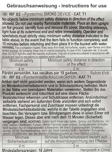 5 pieces h2i colour mix Bengalo smoke volcano fountain party fireworks smoke colour red - green - blue - yellow - orange/all year round fireworks Kat T1/F1 - Image 9