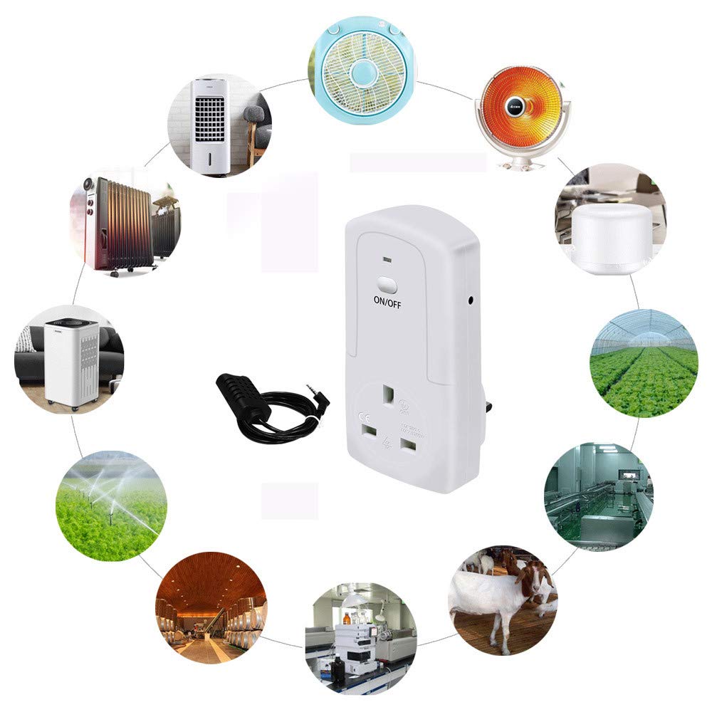 Intelligent Timer Outlet Switch Household Appliances Remote Control App WiFi Smart Plug/Socket with Temperature Humidity Controller for iOS/Android