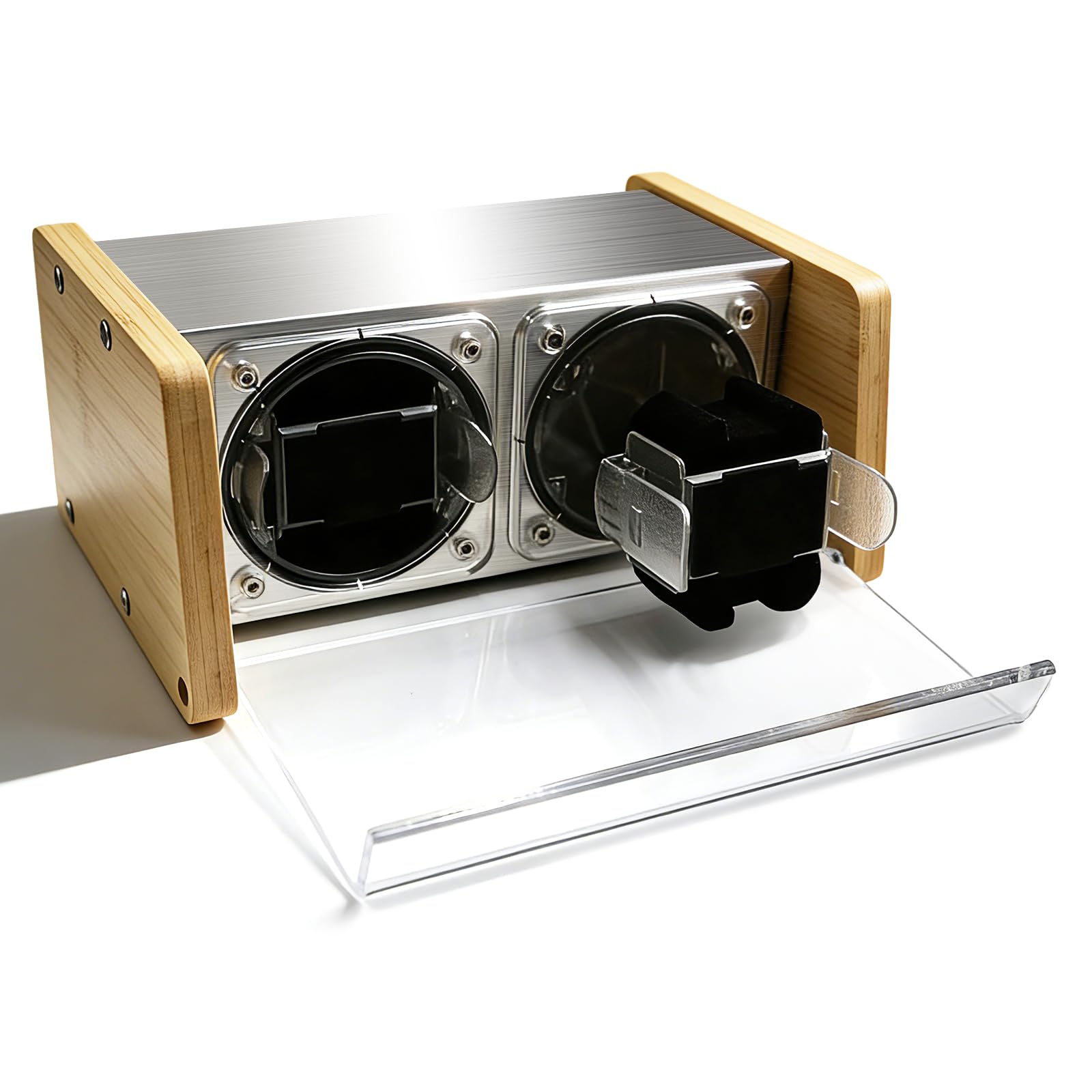 Watch Winder Smith Uhrenbeweger mit Mittelrotationsstoppfunktion – für 2 Uhren – geeignet für große Herren-Automatikuhren