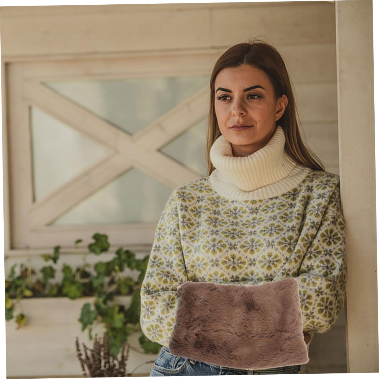 WOONEKY Calentadores de Manos Portátiles 2 Piezas Tacto Agradable y Cómodo de Material Sintético Diseño Tubular Grueso para Actividades al Aire Libre en Invierno