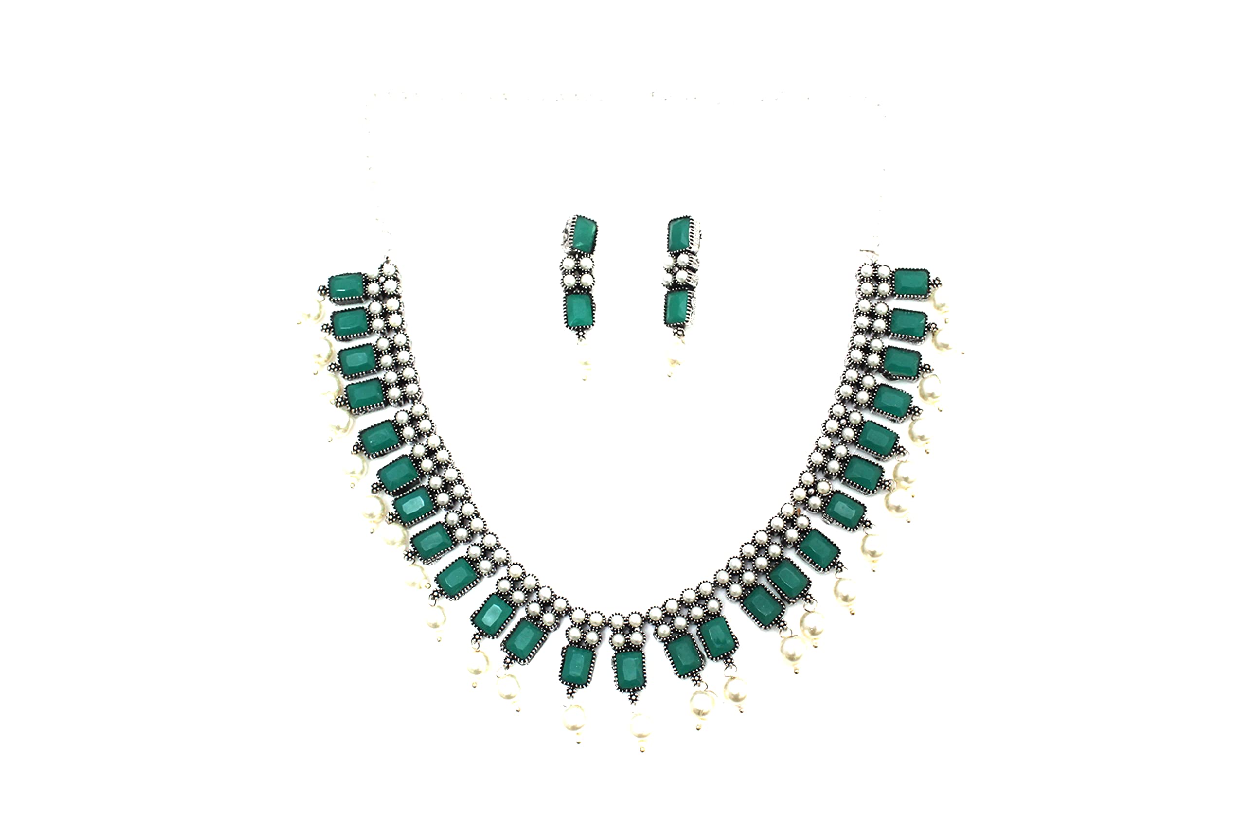 Makezak Oxidise Green Athmas Chocker Set For Girl And Women