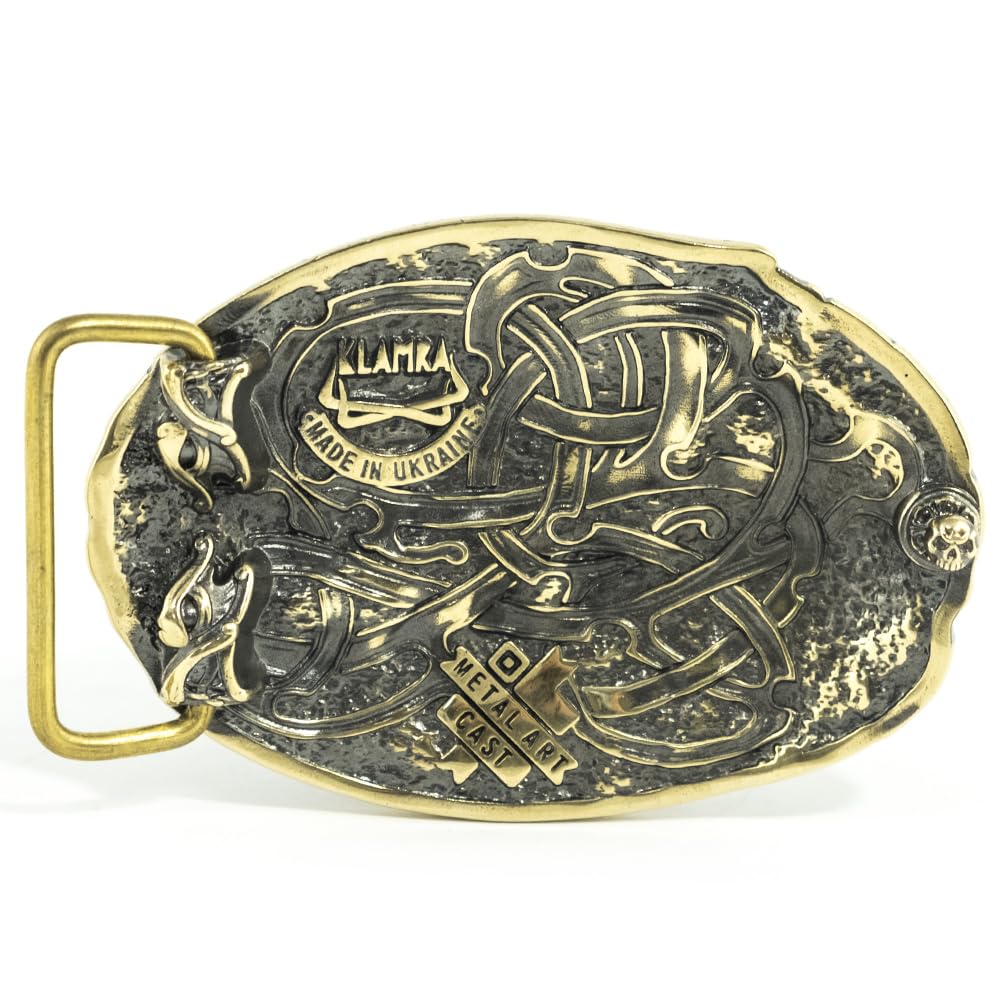 Belt buckle Viking warship Drakkar, Handmade scandinavian battleship solid brass belt buckle for men and women