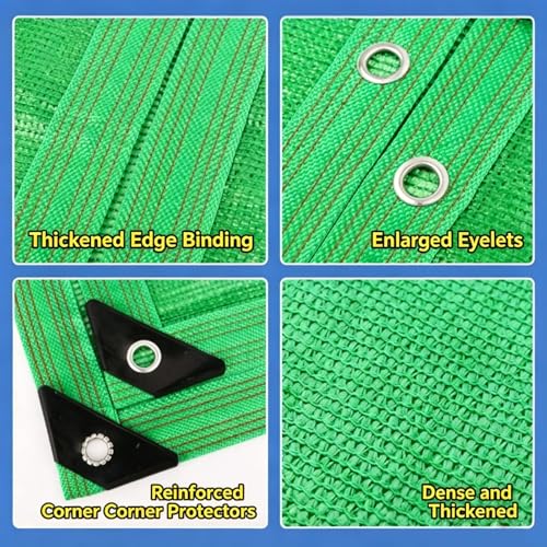 Bâche en maille avec œillets toile d'ombrage verte 95% structure en HDPE durable - 8
