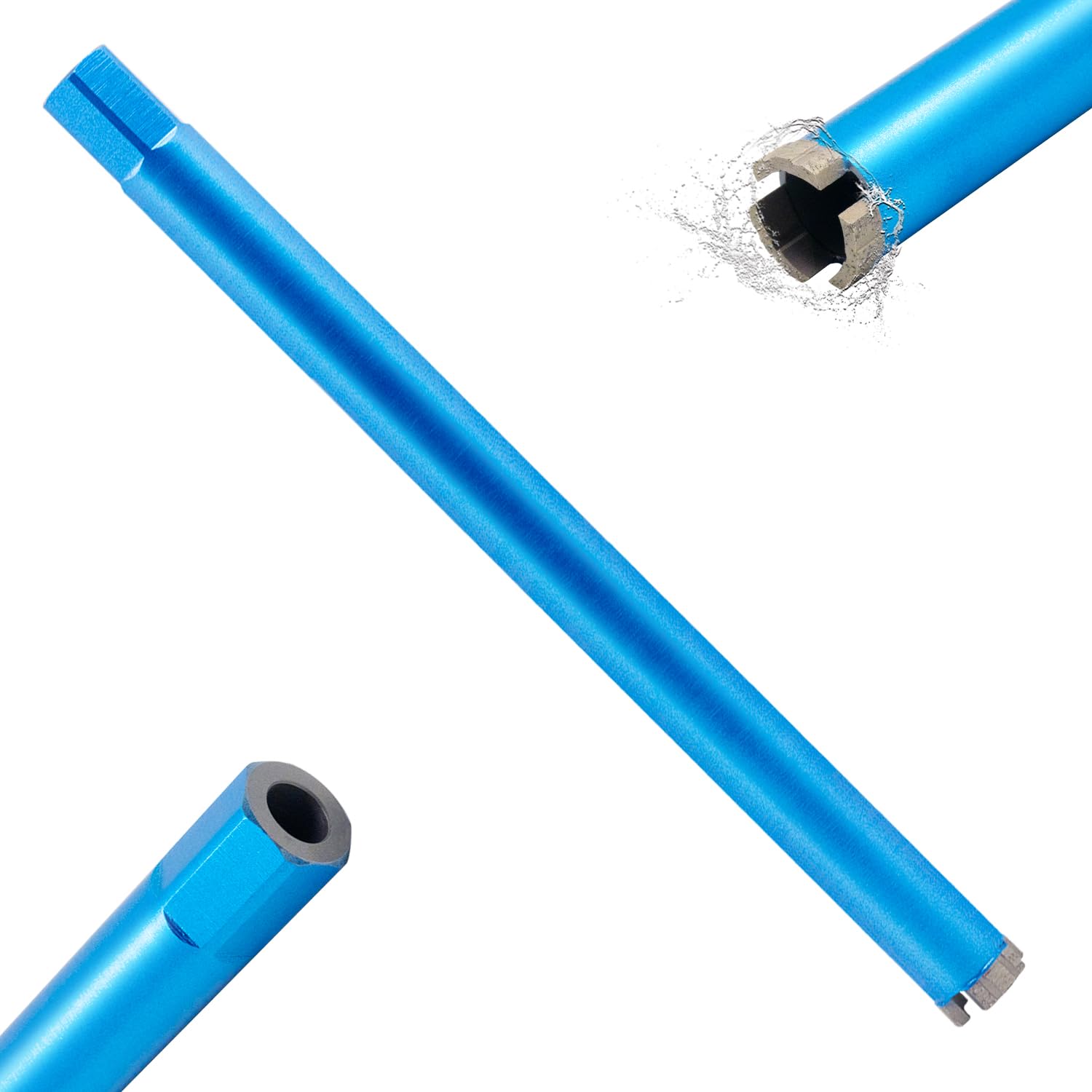 1-1/8" Wet Diamond Core Drill Bits for Concrete with Rebar, Brick, Block, Masonry, 15" Drilling Depth, 5/8"-11 Thread, Laser-Welded Segments for Construction & DIY Home Renovation