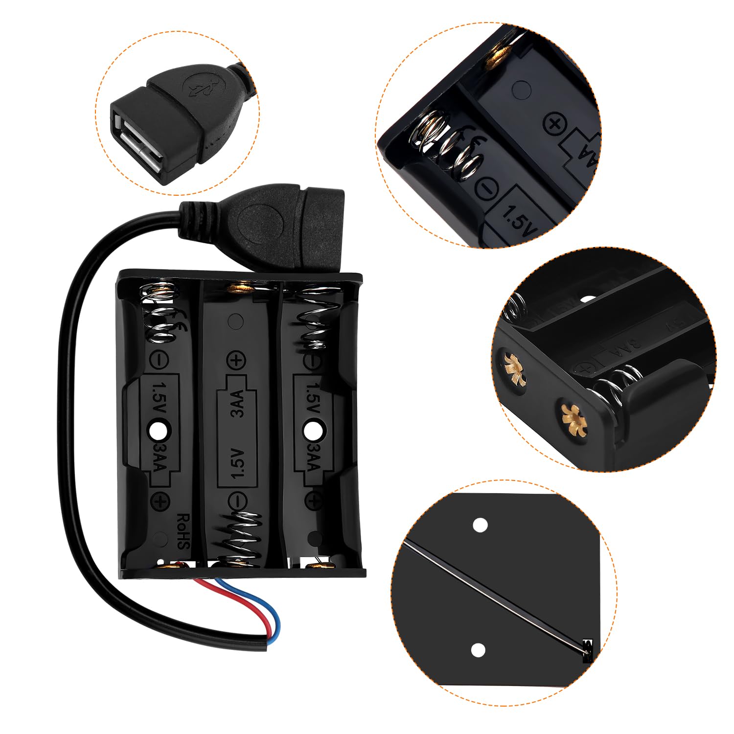 Portabatterie AA Con Cavi - 8 Pezzi | Per Arduino, LED, Progetti Fai Da Te | Con Cacciavite E Viti