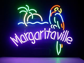 Margaritaville Metal Frame Neon Sign 17"x13" Real Glass Neon Sign Light for Beer Bar Pub Garage Room.