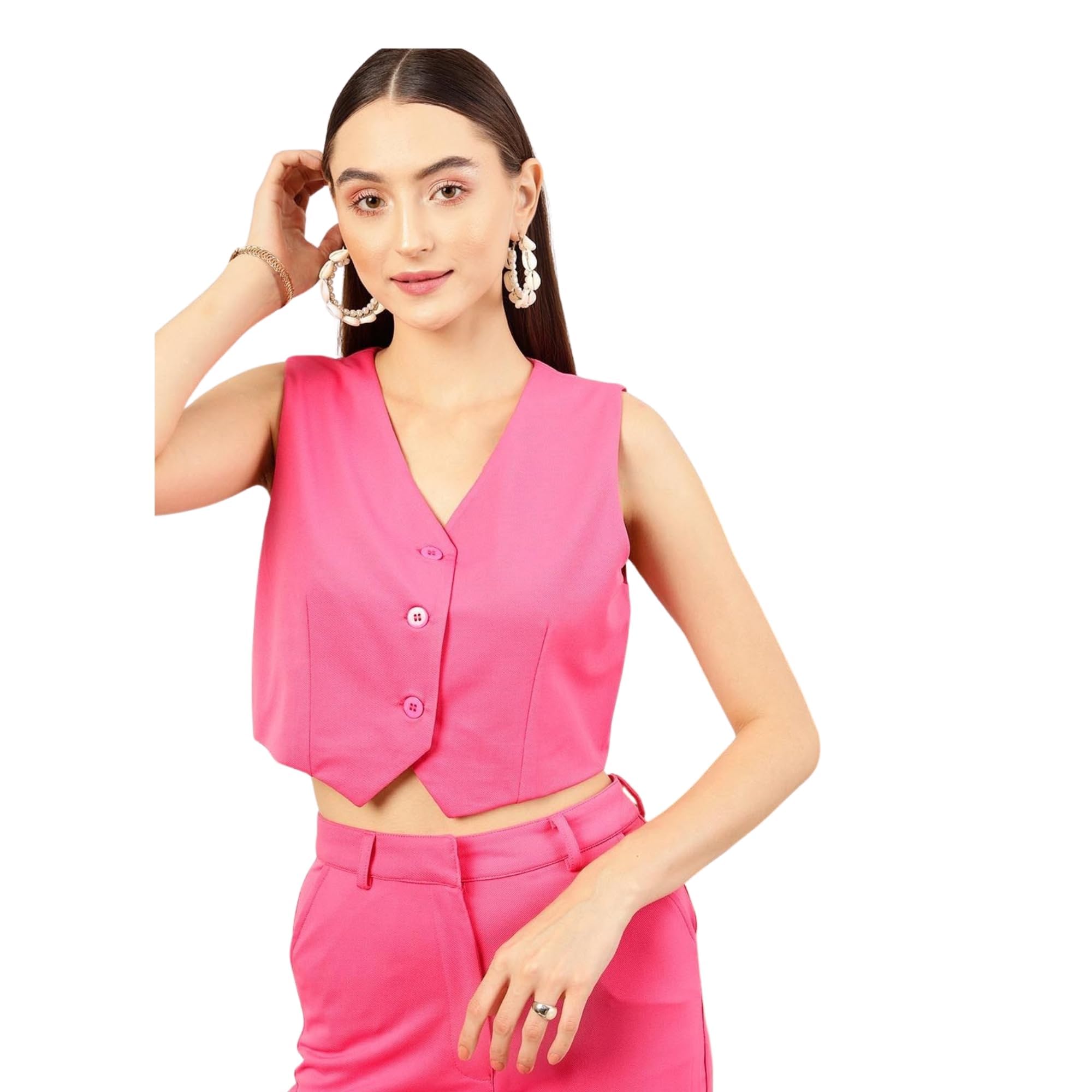 street9 Solid Single Breasted Casual Women Blazer (Pink) | BLZ00008302-picture-15