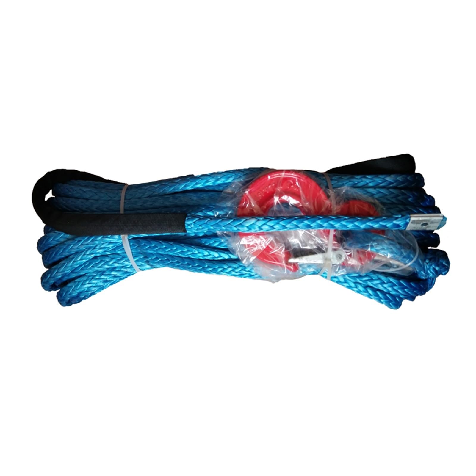 Winch Rope, ATV Winch Rope Line 10mm X 30m Blue Recovery Mooring Cable Wire Synthetic with Hook(Blu)