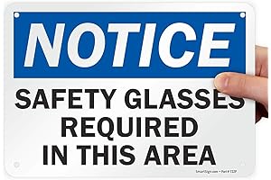 SmartSign "Notice - Safety Glasses Required In This Area" Sign
