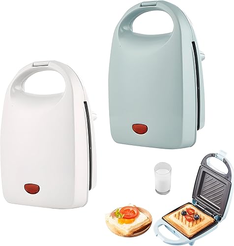 Sandwichera multifuncional para desayuno, antiadherente, calentamiento rápido, fácil limpieza, parrilla eléctrica compacta para sándwiches, gofres,