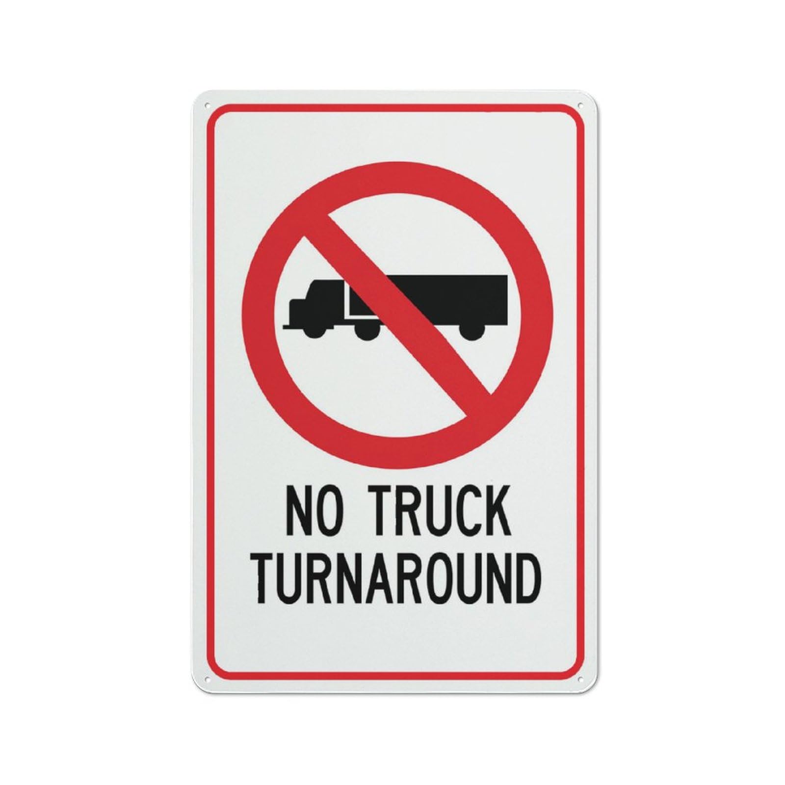 No Truck Turnaround Sign, 8x12 Inch Premium Aluminum Yard Sign for House, Sun-Proof, Rust-Free