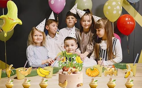 7 Pcs Acrylic Banana Cake Toppers Banana Cake Decorations Fruit Birthday Party Decorations For Banana Baby Shower, Fruit Themed Party #TOP6