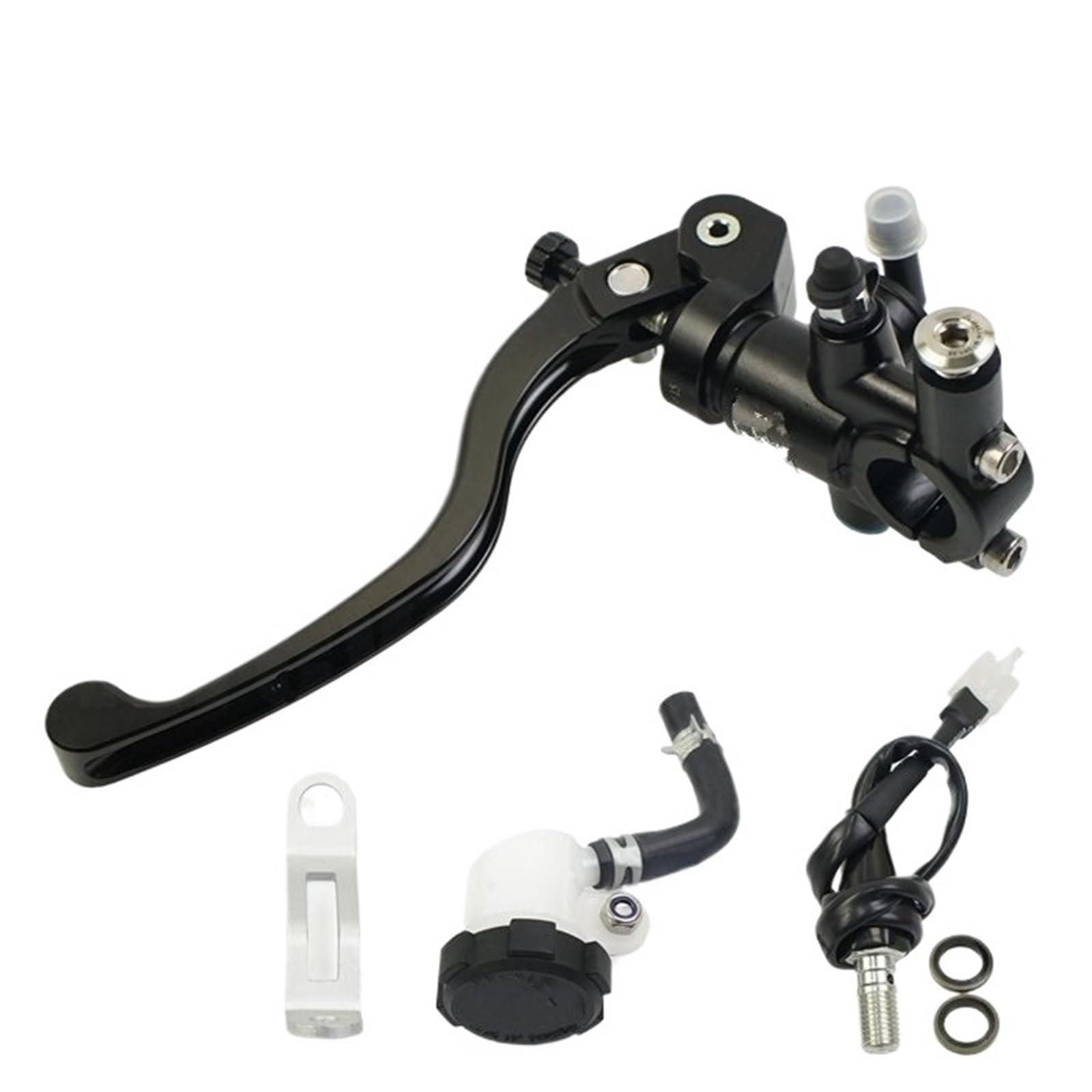 Ouvecr Black Left 14Mm Motorbike Brake Levers Radial Mounting 14Mm 16Mm 17.5Mm 19Mm Motorcycle Brake Clutch Master Cylinder Lever(Black Left 14Mm)