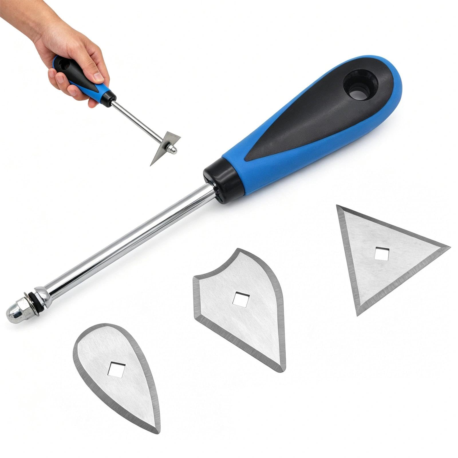 Paint Scraper Tool Set, Stainless Steel Paint Shave Hook with Triangle, Combination, and Heart Replacement for Stripping Paint, Glue and Residue from Wood, Metal, Walls Furniture Surfaces