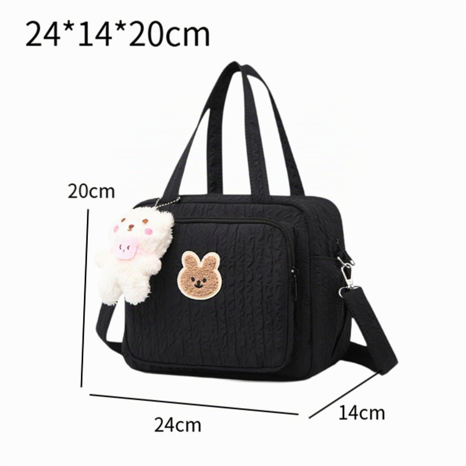 Sharplace Sac à Langer Sac à bandoulière Grande capacité Sac de Voyage élégant Sac de Maquillage Sac à Main léger Sac de Rangement, Noir