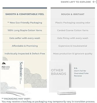 Mayfair Linen 100% Egyptian Cotton Fitted Sheet Twin Size Pack of 2 - Luxury 500 Series Soulmate Collection Deep Pocket Twin Fitted Sheet Only (White), Soft, Cooling Elasticized Bottom Sheets
