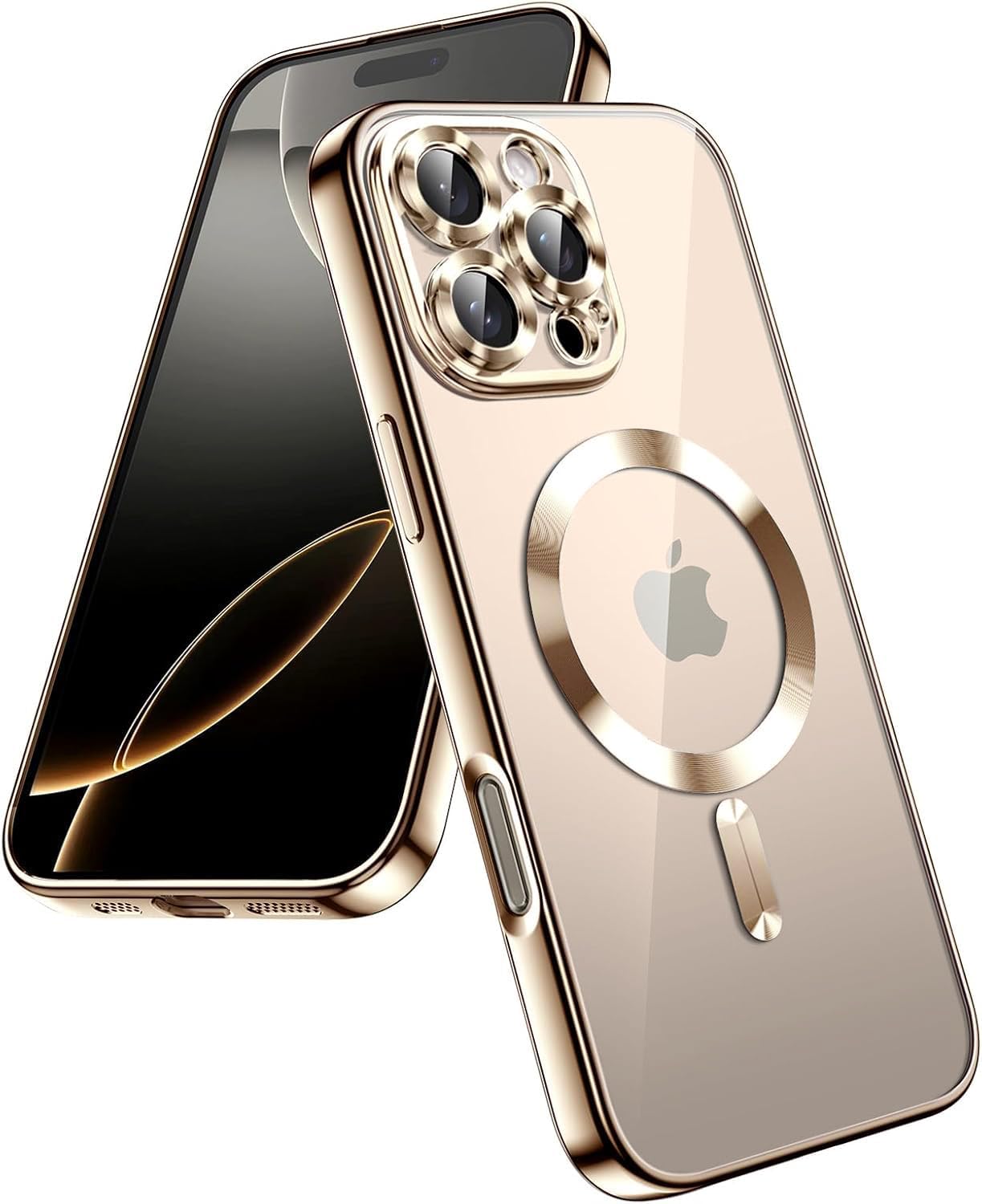 VONZEE Electroplating Transparent Clear Logo Cover for iPhone 16 Pro Max Case, Compatible with Magsafe, Full Body & Individual Camera Protection for Each Lens for Men & Women (Desert Titanium) VONZEE Electroplating Transparent Clear Logo Cover for iPhone 16 Pro Max Case, Compatible with Magsafe, Full Body & Individual Camera Protection for Each Lens for Men & Women (Desert Titanium)