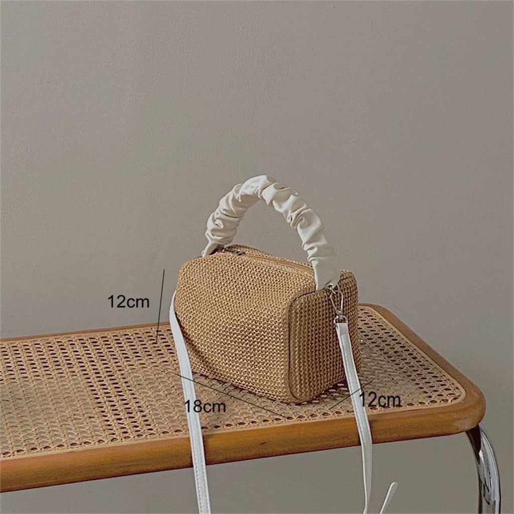 Stroh-Umhängetasche, Stroh-Clutch-Frauen-handgemachte Stroh-Taschen-Sommer-Strand-Umschlag-Geldbörsen-Geldbörsen-Tasche Purs
