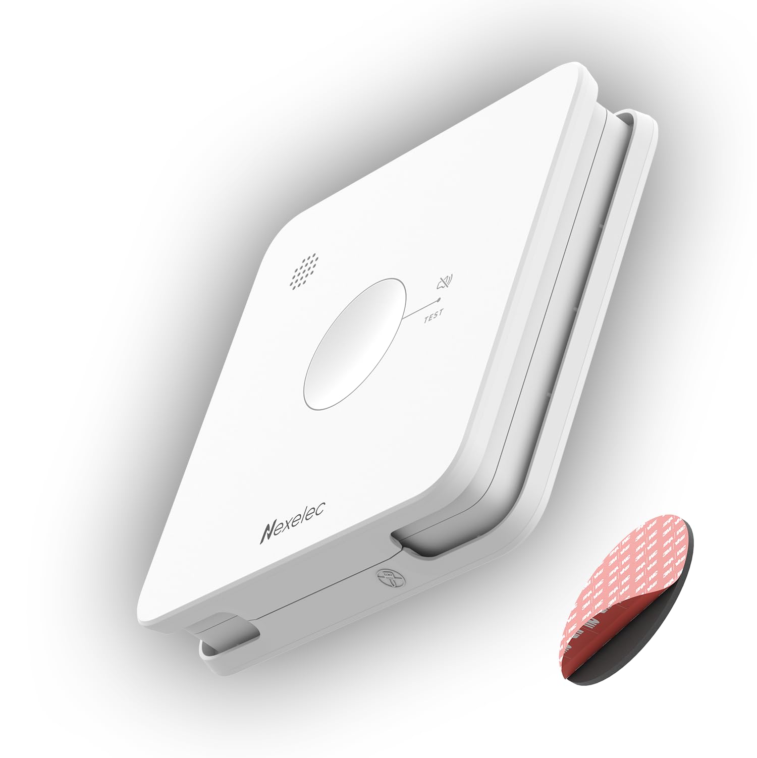 Détecteur de fumée INSAFE - Pile autonomie 10 Ans - Fixation adhésive homologuée - Design Moderne - Discret et Compact - Compatible Socle première génération 2015