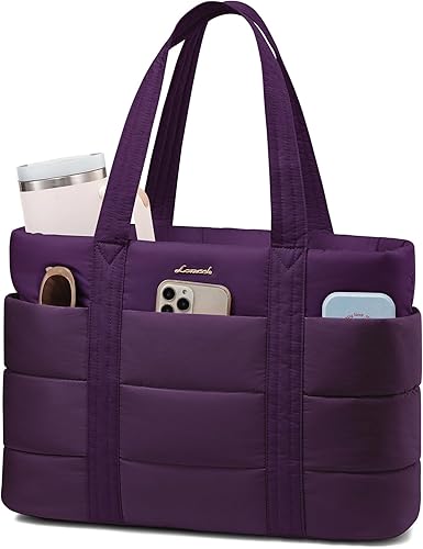 Miniatura 8 de LOVEVOOK Tote Bag for Women, Large Puffer Work Tote Laptop Bag, Lightweight Travel Tote Bag with Zipper Gifts for Women