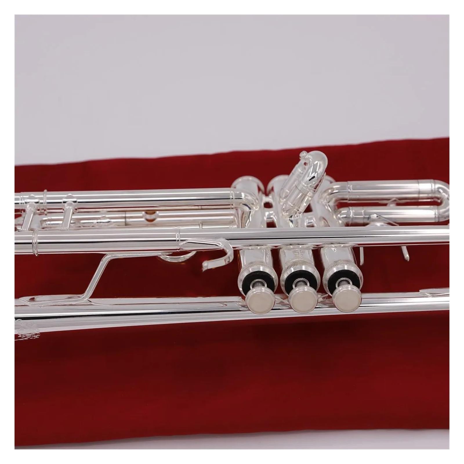 Trąbki Srebrny trąbka płaski instrument dęty mosiężny mini kieszonkowy instrument dęty dęty