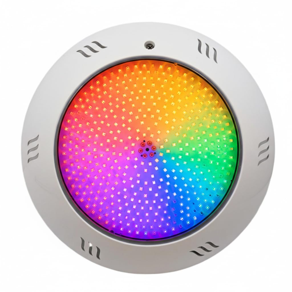 SWIMHOME Warmpool Foco LED para Piscina Resina Epoxy 35W RGB y Blanco 6000K con Memoria para Piscinas de Hormigón