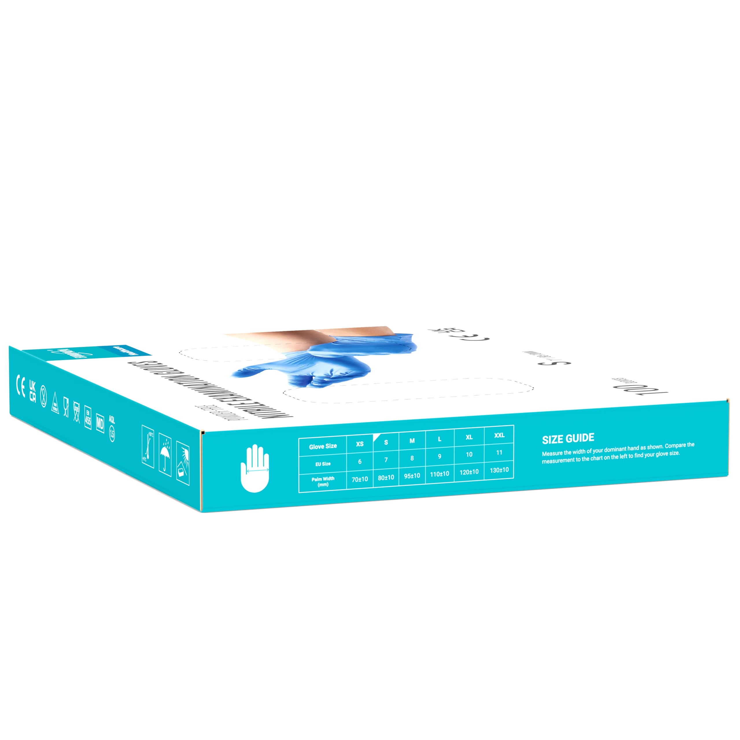 EUROPAPA® 2000 Stück (20x100) Nitrilhandschuhe Box Einweghandschuhe, Einmalhandschuhe, Untersuchungshandschuhe, puderfrei, ohne Latex, unsteril, latexfrei, disposible gloves (S, Ocean Blau)