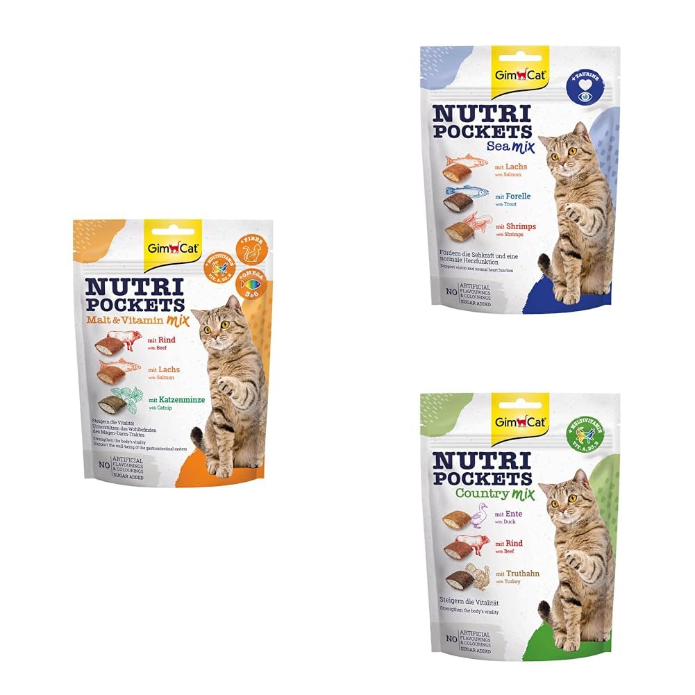 18x GimCat Nutri Pockets, Mix Smaków, 150 g