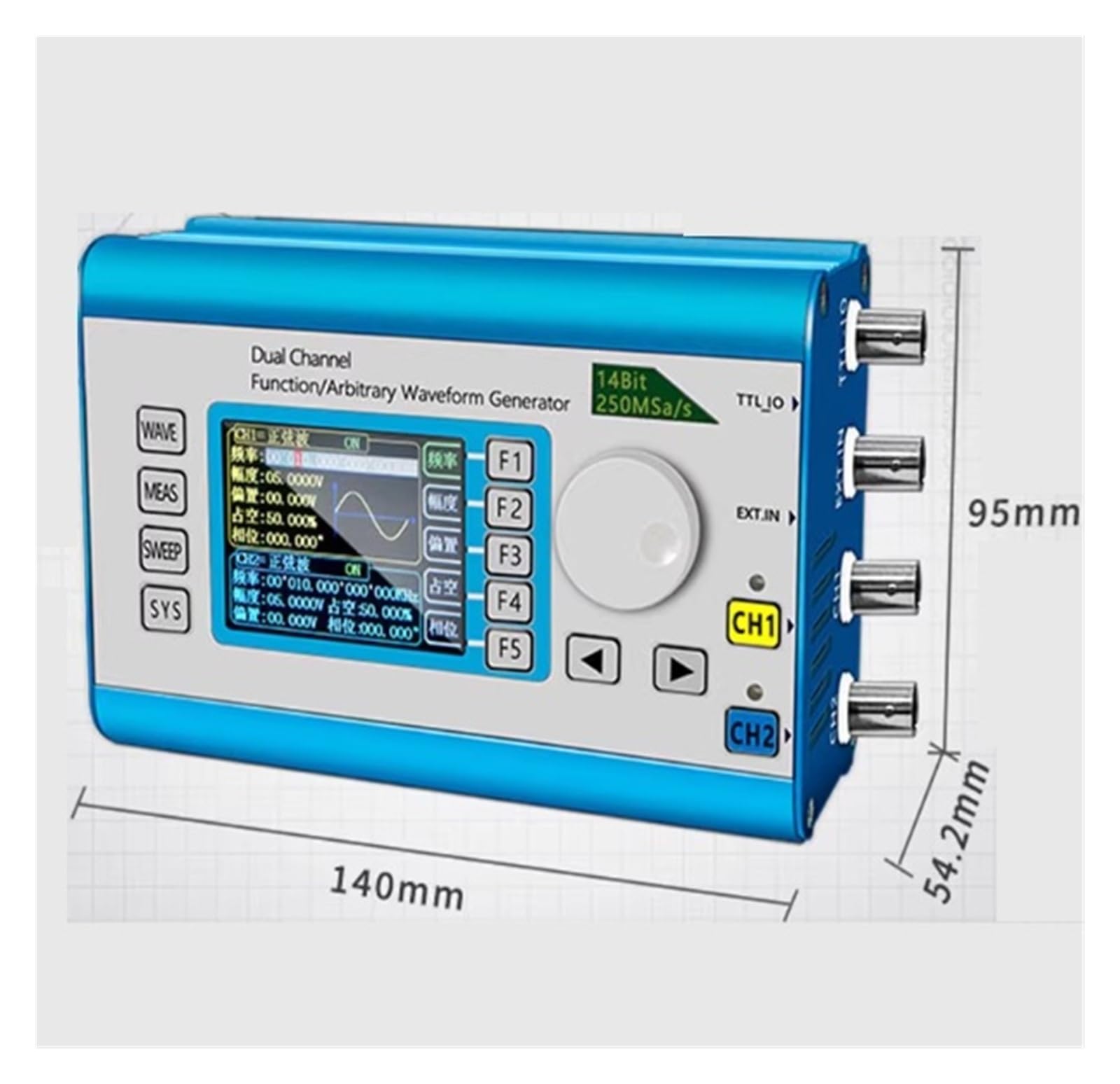 Generador de formas de onda arbitrarias de doble canal FY6300-60M
