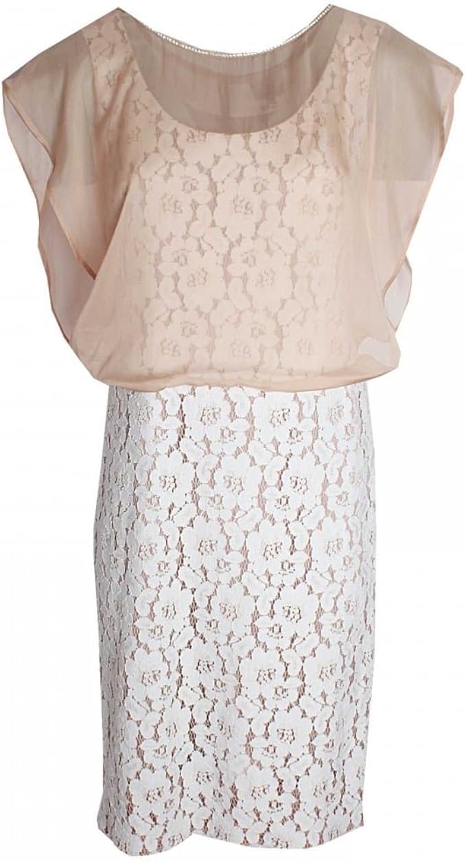 shift dress with chiffon overlay