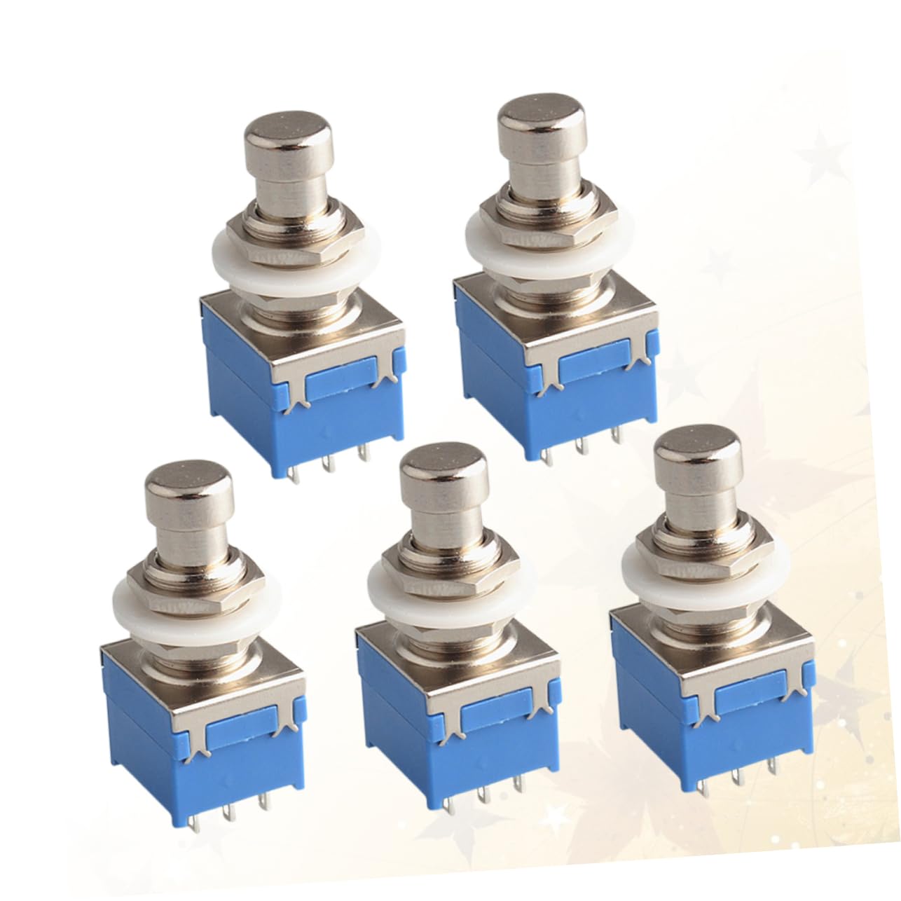 Pedal de Efectos de Guitarra Eléctrica Metal 9 Pines Azul 5 Piezas | True Bypass, Reemplazo de Piezas Viejas o Rotas, Control de Indicador LED