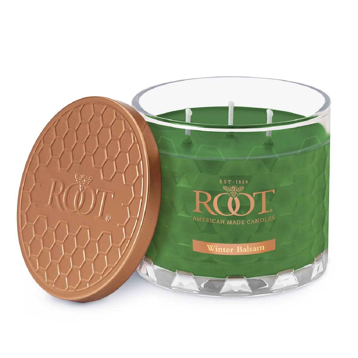Root Candles Świeca zapachowa z mieszanki wosku pszczelego o strukturze plastra miodu, 350 ml, zimowy balsam